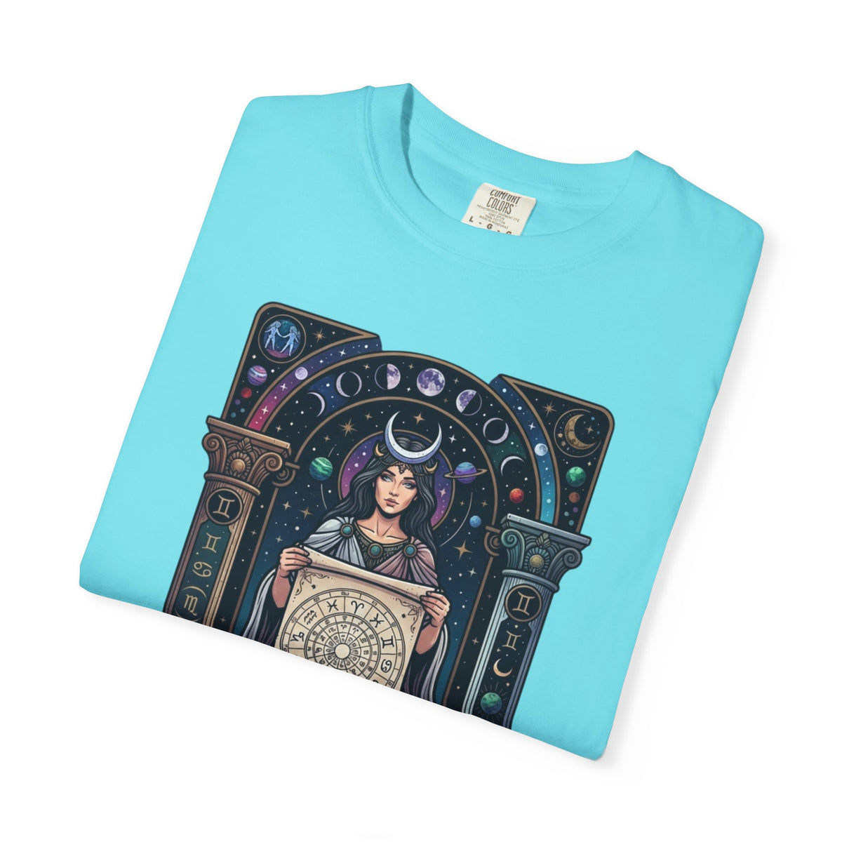 "The Cosmic Tarot (High Priestess)" Unisex Garment-Dyed Tee
