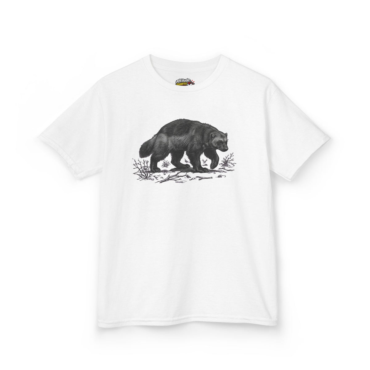"Pencil Sketch Art Wolverine" Kids Tee