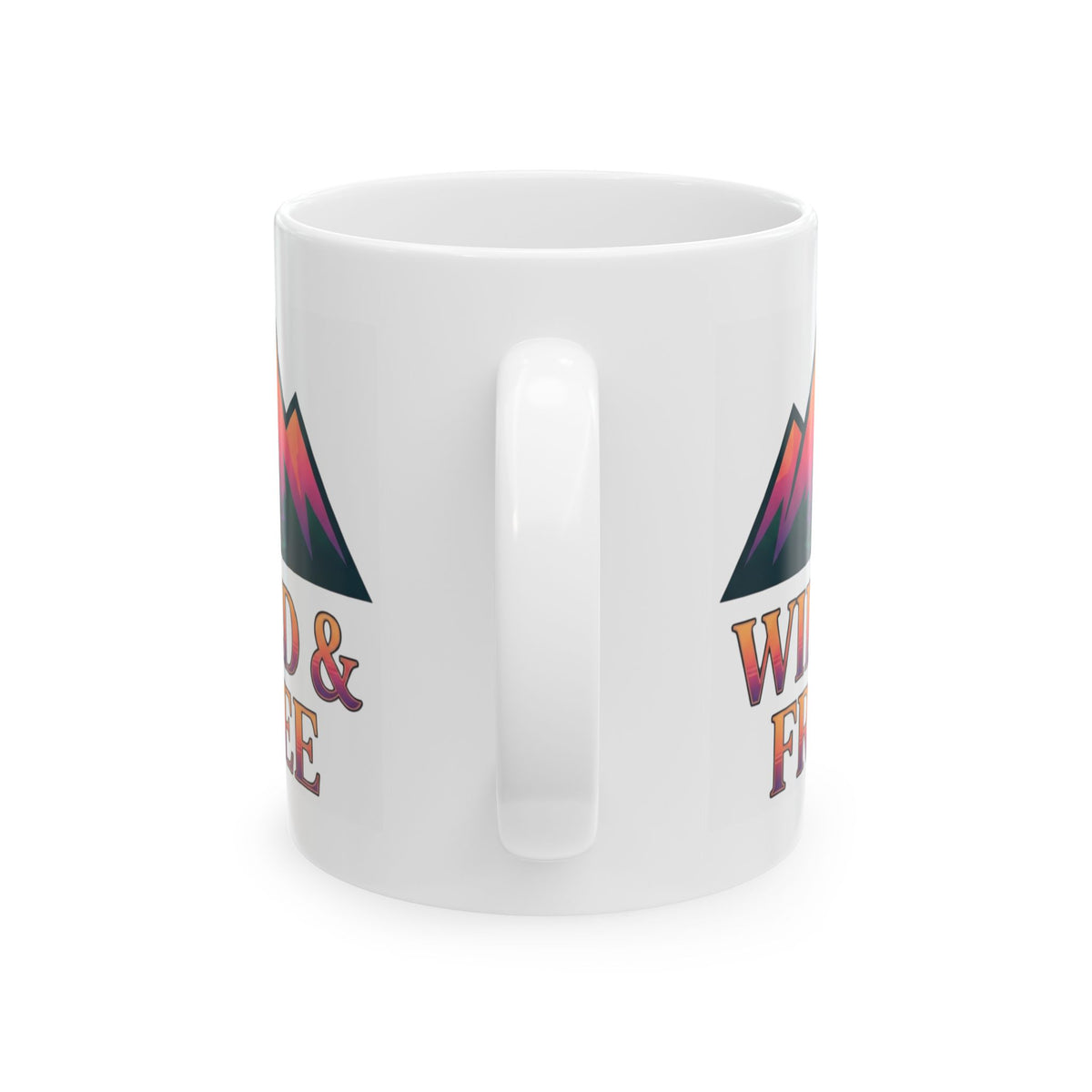 "Wild & Free" White Ceramic Mug — Graphic