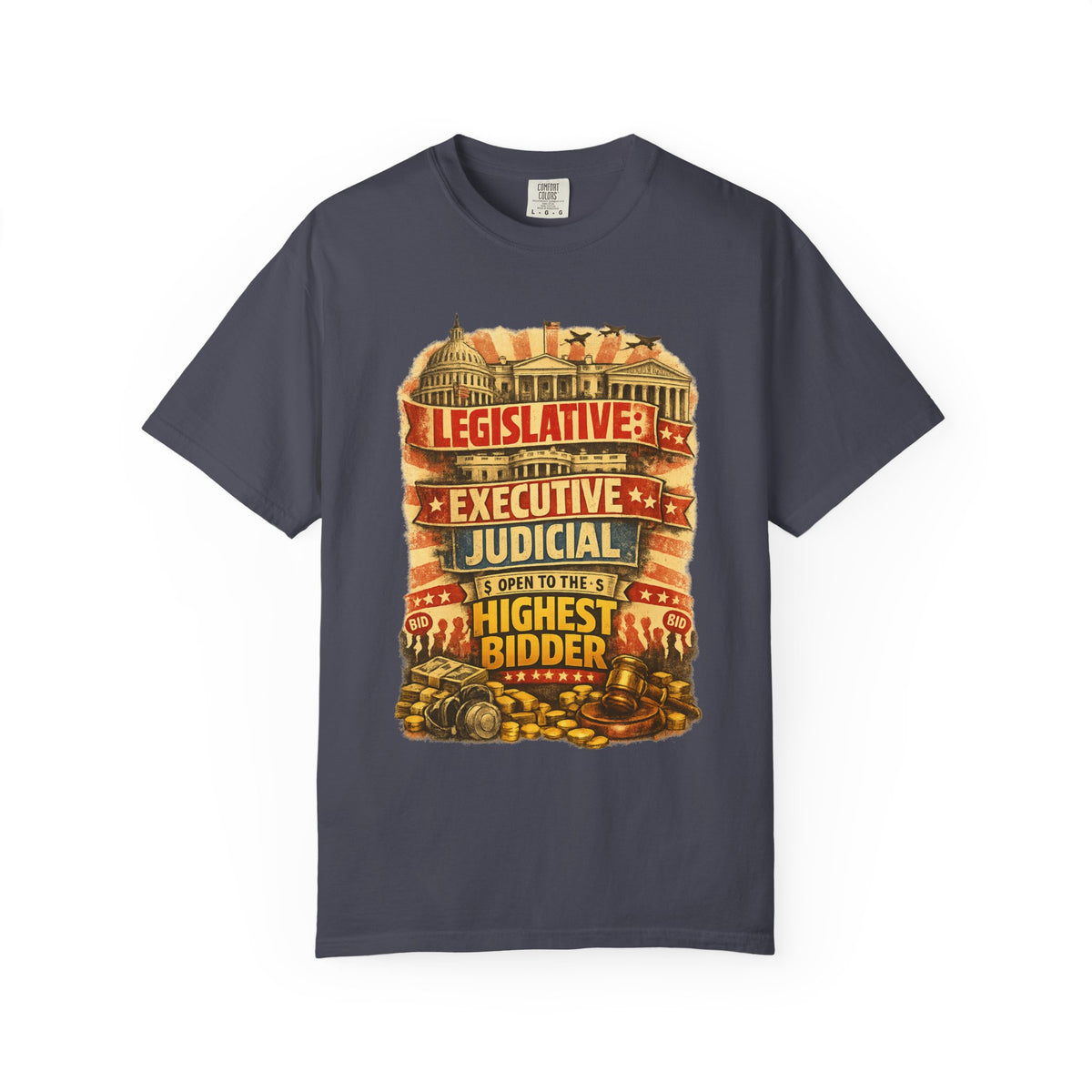 Color: Navy | Highest Bidder Unisex Garment-Dyed T-shirt
