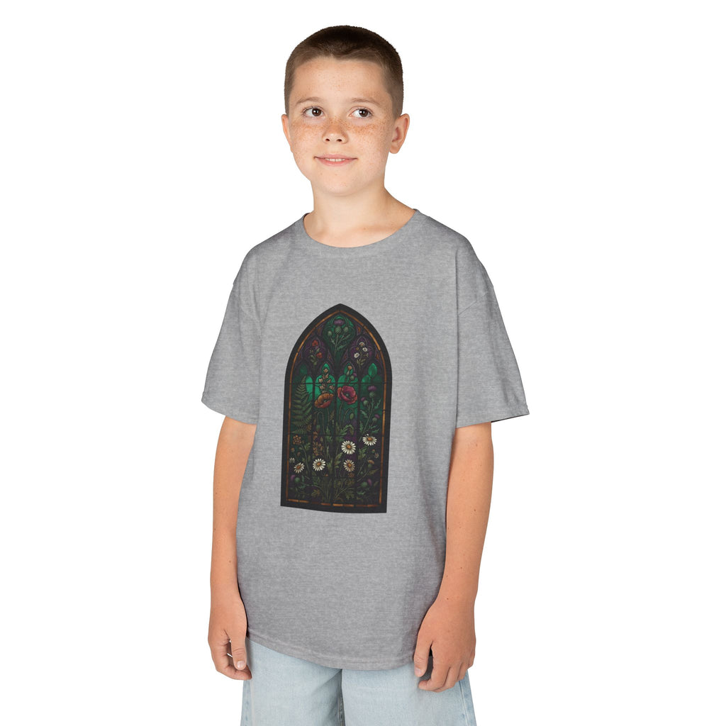 "Stained Glass Floral" Kids Tee