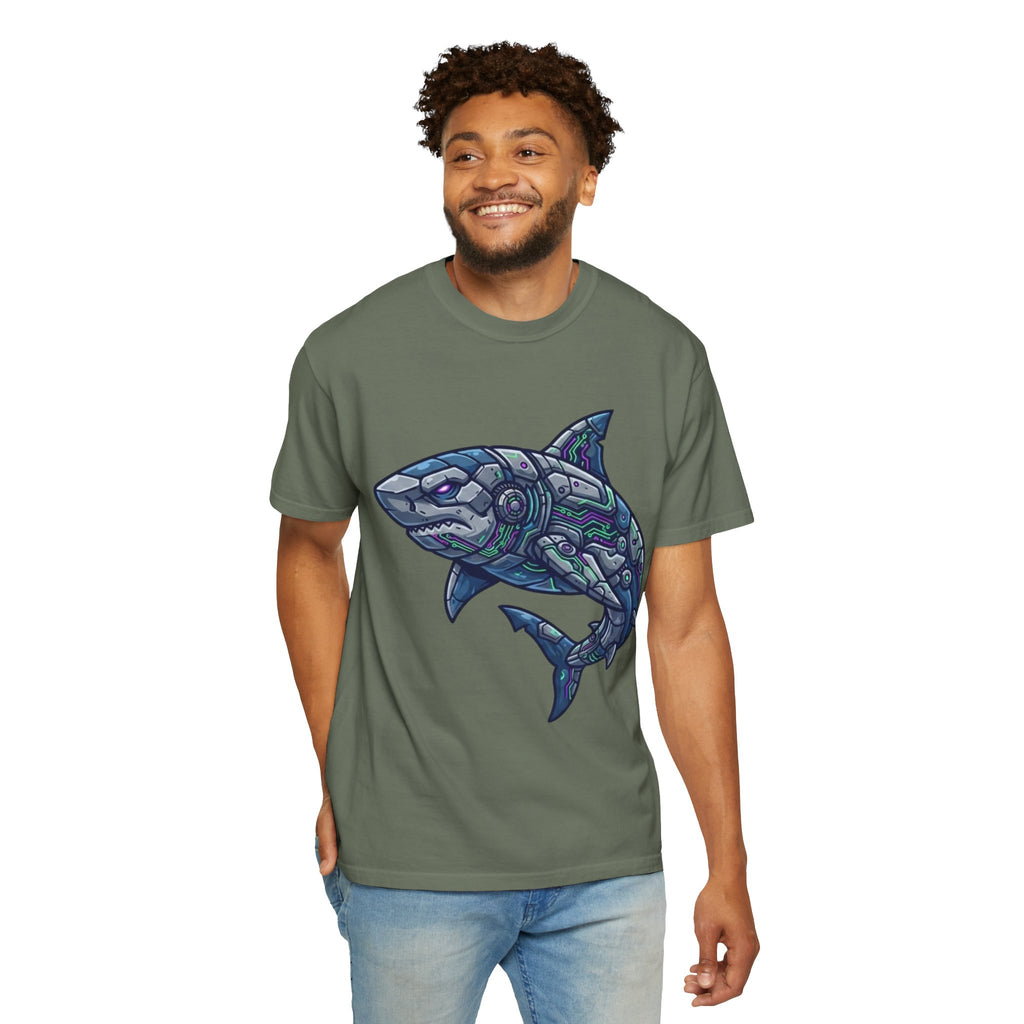 "Cyber Shark" Unisex Garment-Dyed Tee