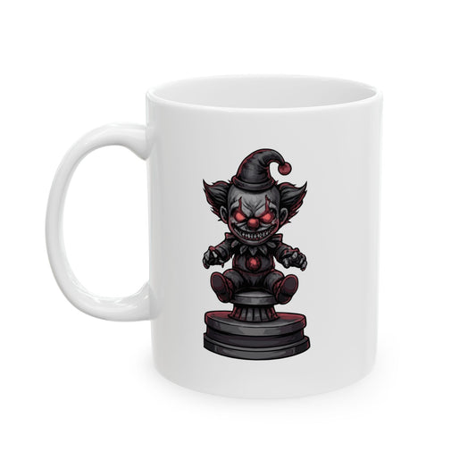 "Nightmare Clown" White Ceramic Mug