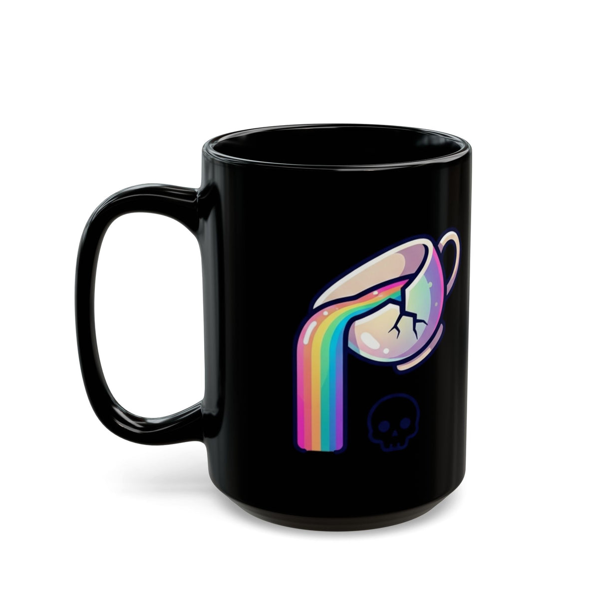 "Surviving on Caffeine Spite and Superior Aesthetics" Black Ceramic Mug — Graphic