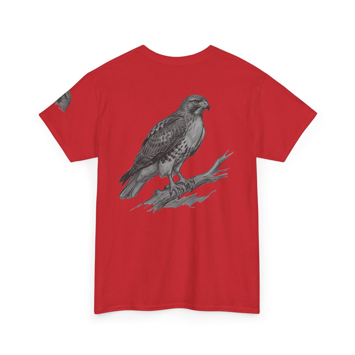 "Pencil Sketch Art Red-Tailed Hawk" Premium Graphic Tee