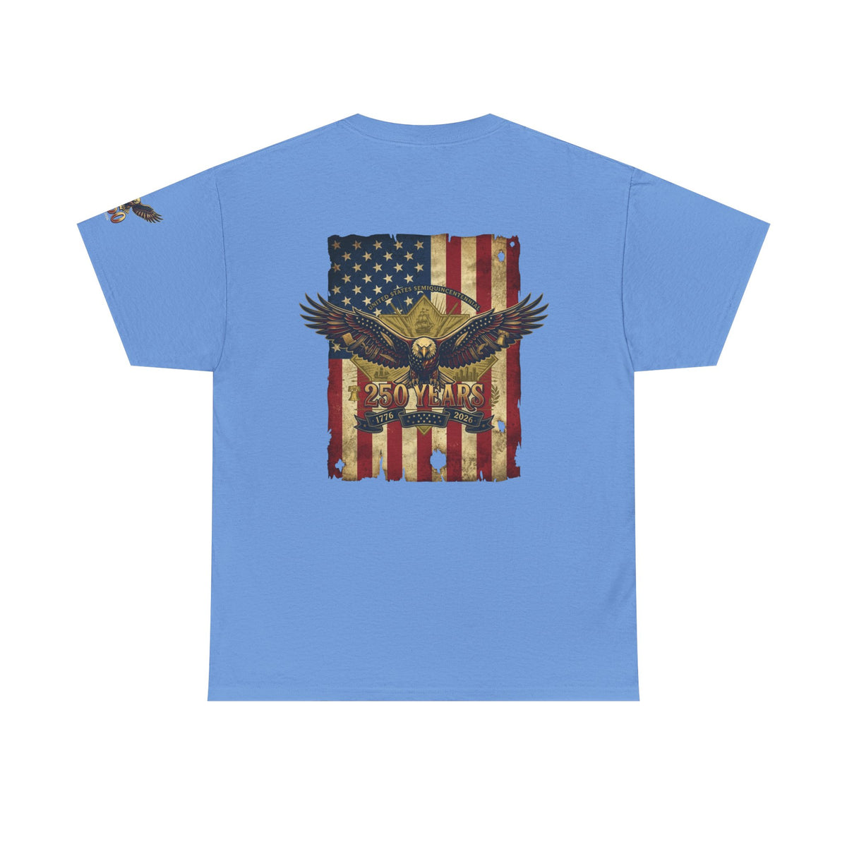 Color: Carolina Blue | Eagle and Flag 250 Years Premium Graphic Tee