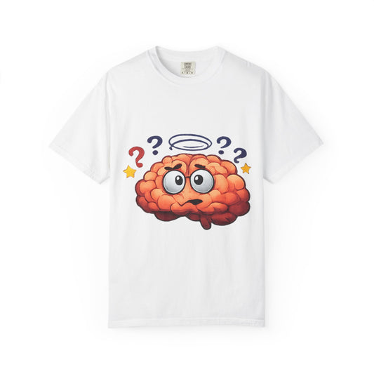 Color: White | Error 404: Brain Not Found | Garment-Dyed Tee — AttitudeShirts