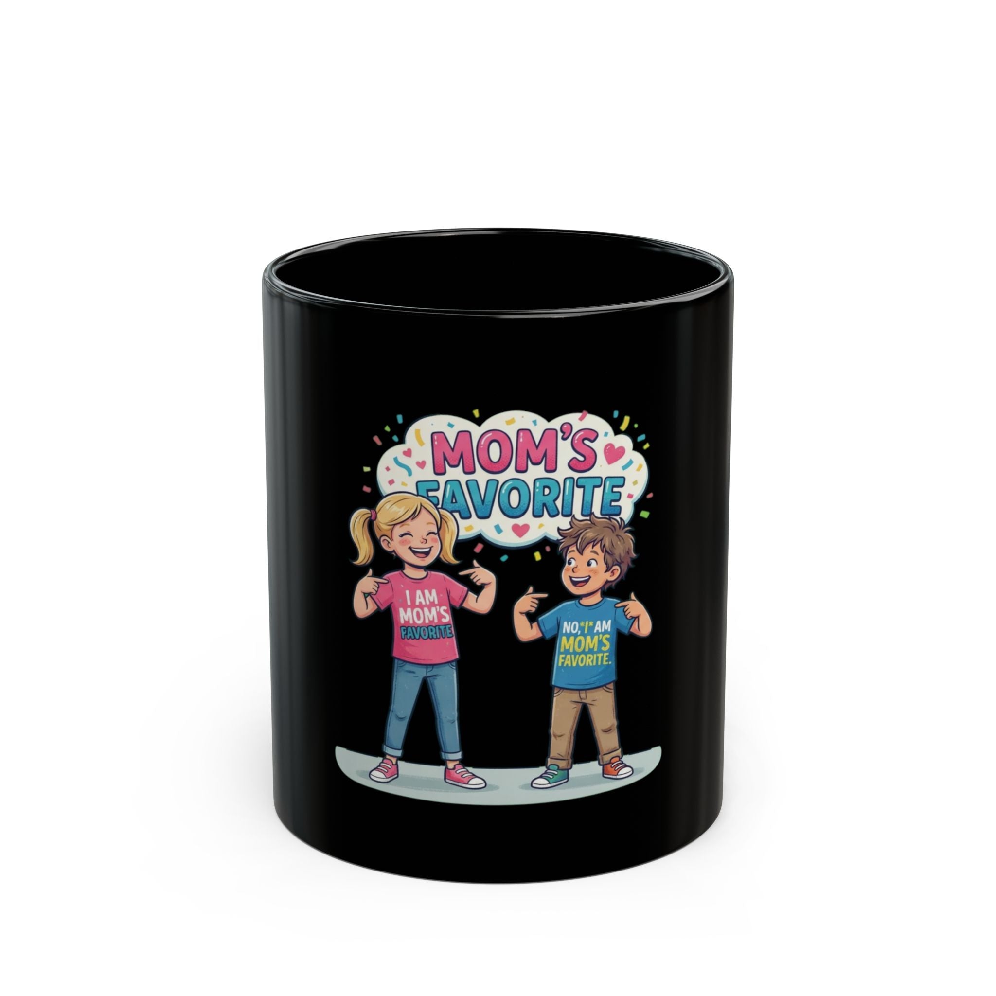 "Mom's Favorite" Black Ceramic Mug