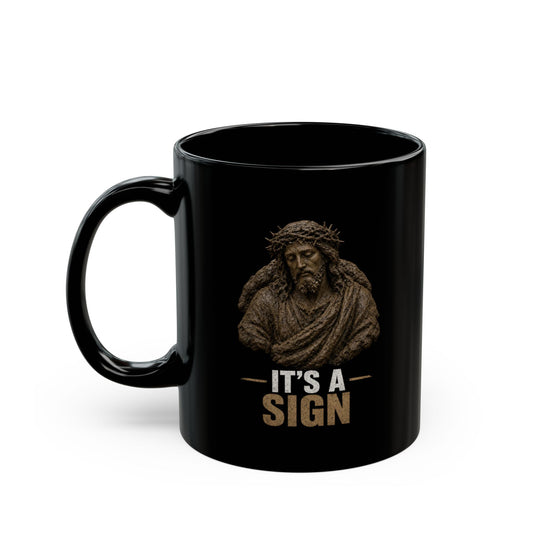 "Good Book Series It's a Sign" Black Ceramic Mug