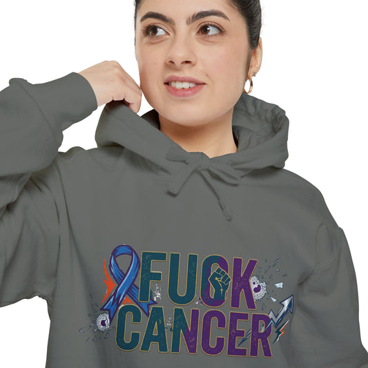 Two Words for Cancer | Garment-Dyed Hoodie — AttitudeShirts