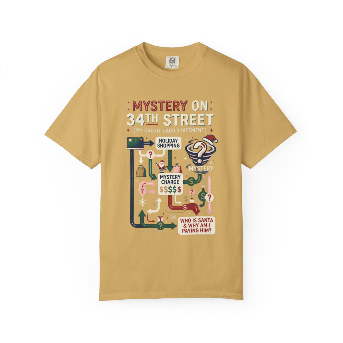 "Mystery On 34th Street" Unisex Garment-Dyed Tee