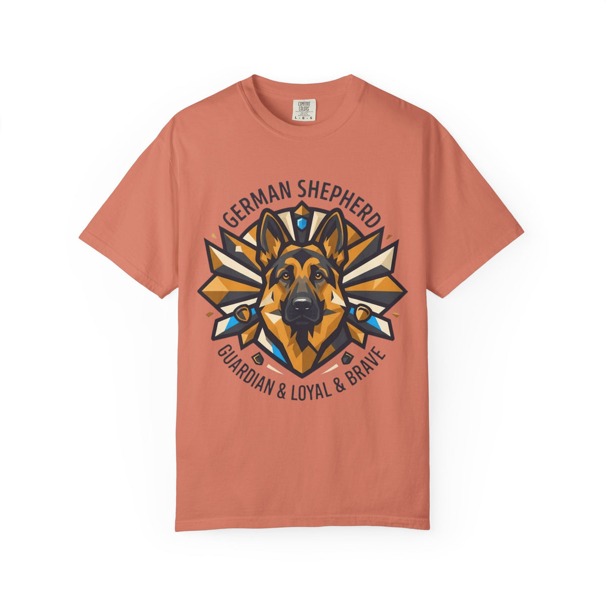 "German Shepherd Guardian Loyal Brave" Unisex Garment-Dyed Tee