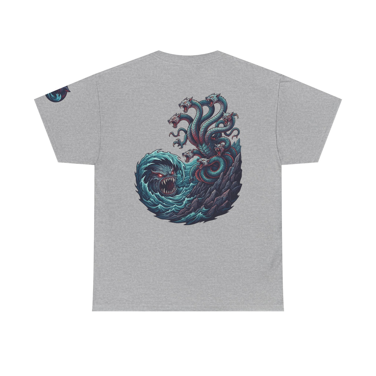 Color: Sport Grey | Charybdis and Scylla (Greek Mythology) Premium Graphic Tee