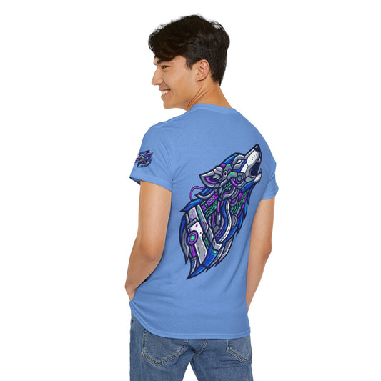 Color: Carolina Blue | Cyber Wolf Premium Graphic Tee
