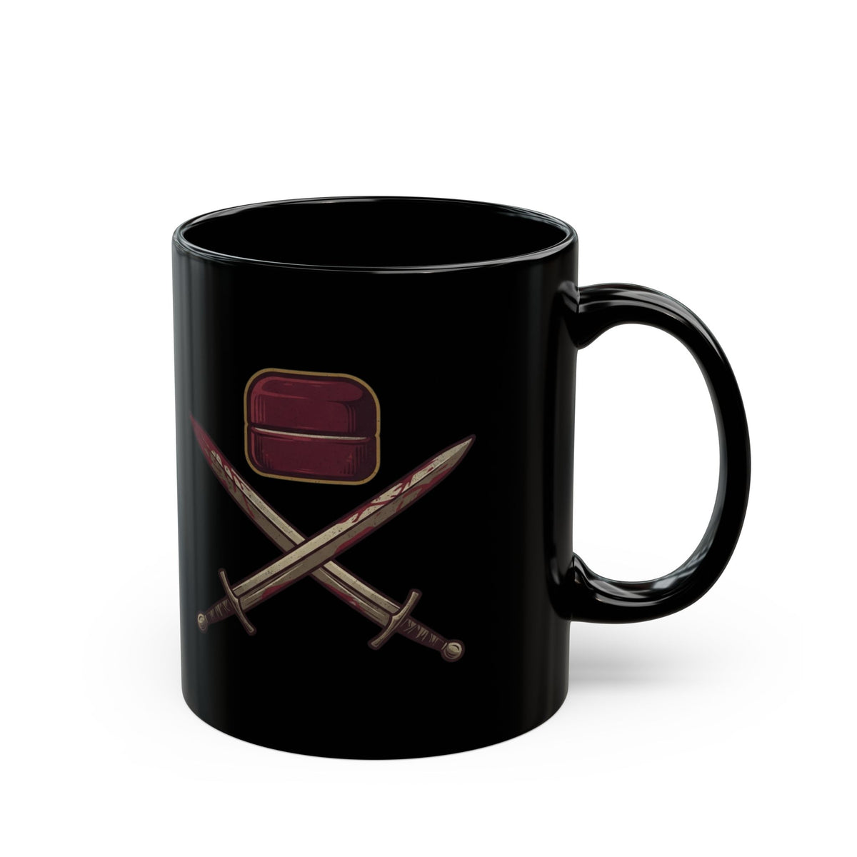 "Good Book Series 200 Foreskins" Black Ceramic Mug — Graphic
