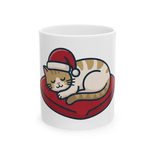"Deck The Halls And Take A Nap" White Ceramic Mug — Graphic