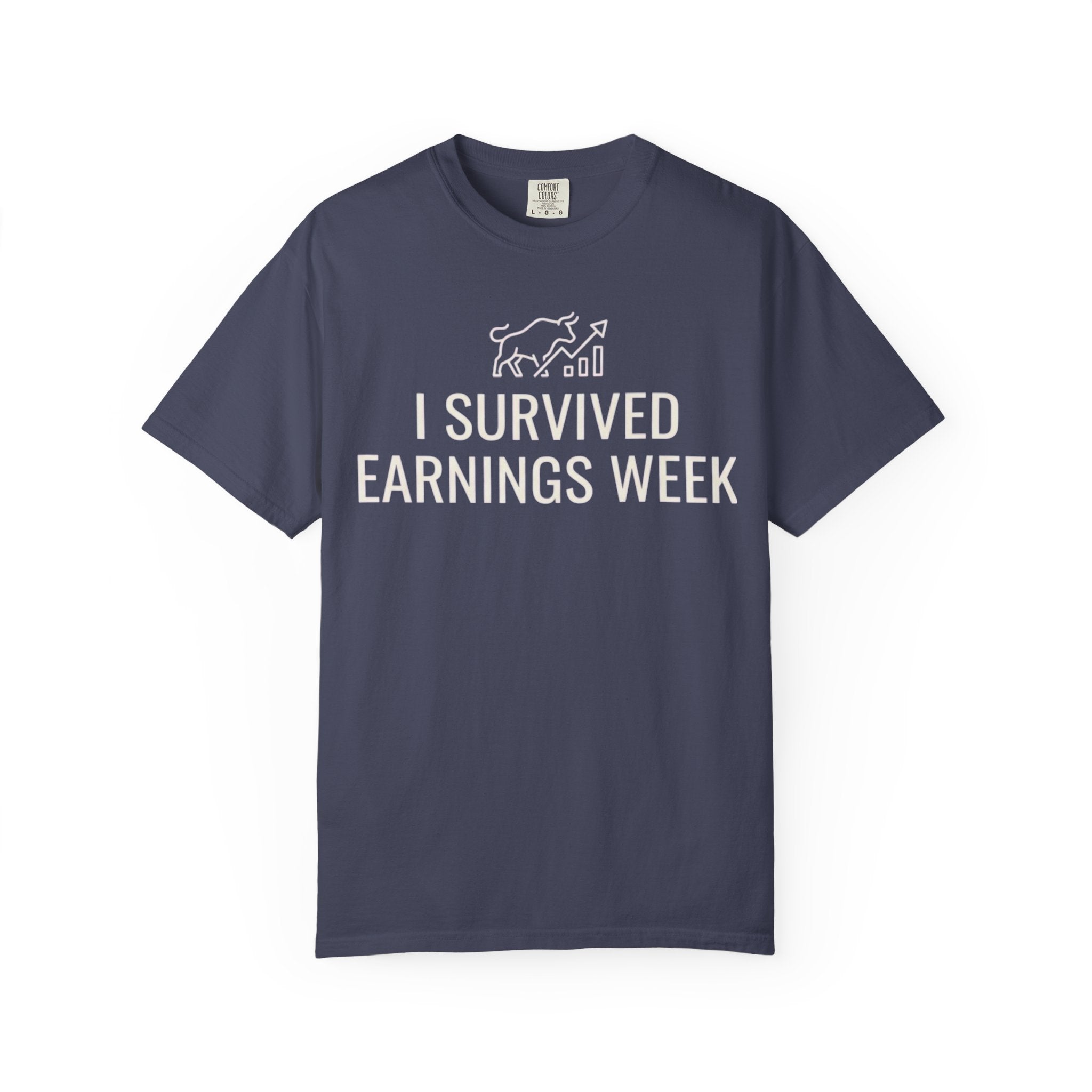 "I Survied Earnings Week" Unisex Garment-Dyed Tee