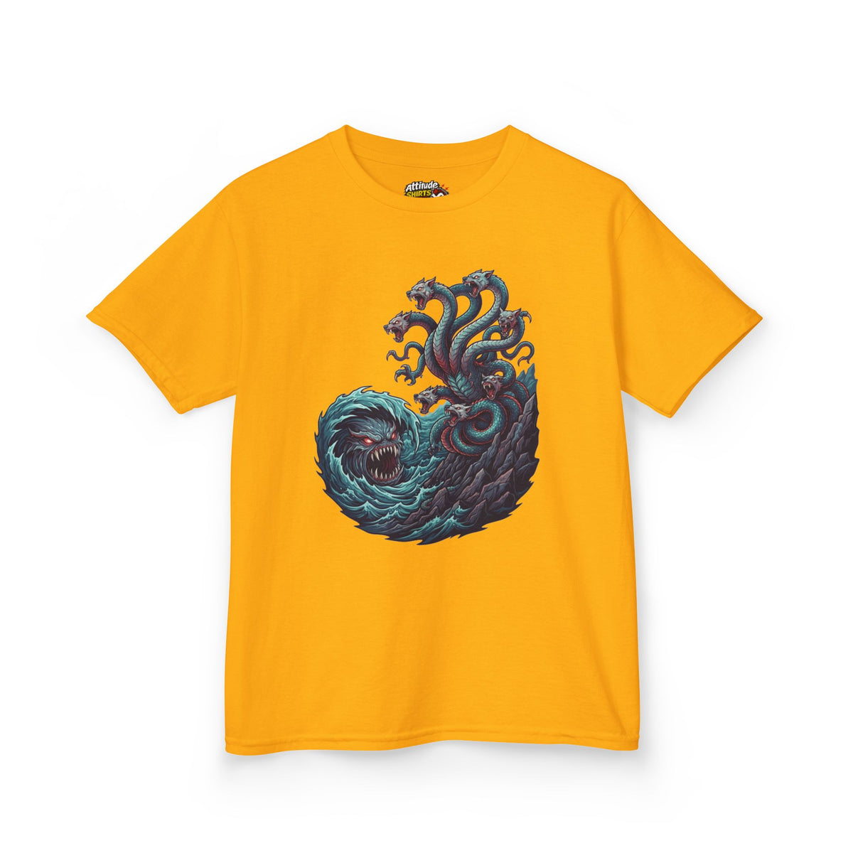 Color: Gold | Charybdis and Scylla (Greek Mythology) Kids Tee