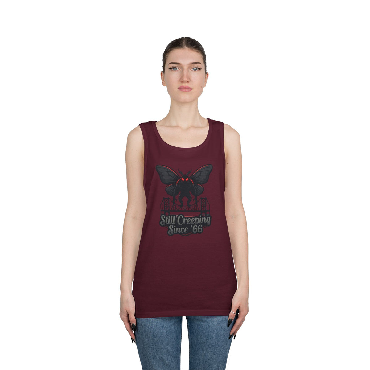 Color: Maroon | Mothman (West Virginia, USA) Tank Top