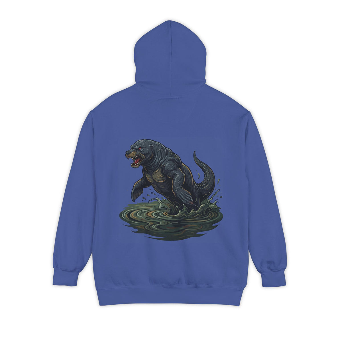 Color: Flo Blue | Bunyip (Australian Aboriginal Mythology) Garment-Dyed Hoodie