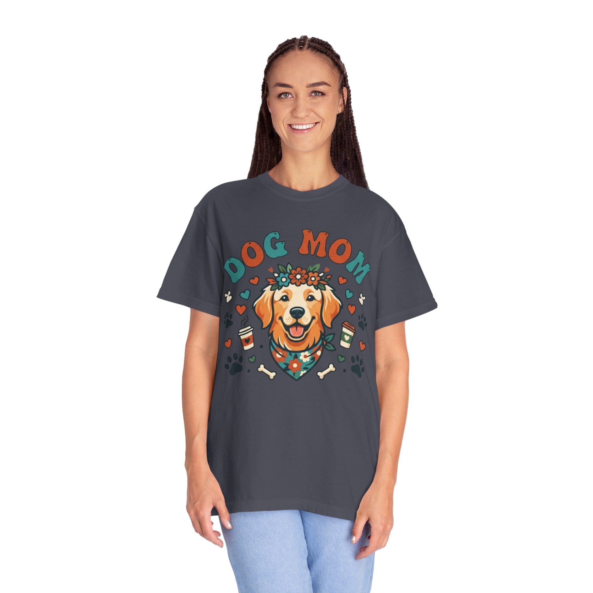 "Dog Mom" Unisex Garment-Dyed Tee