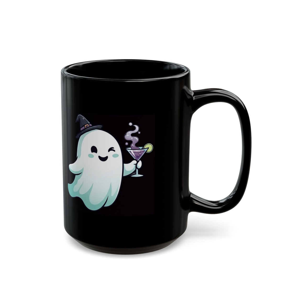 "I'm Here For The Boos" Black Ceramic Mug — Graphic