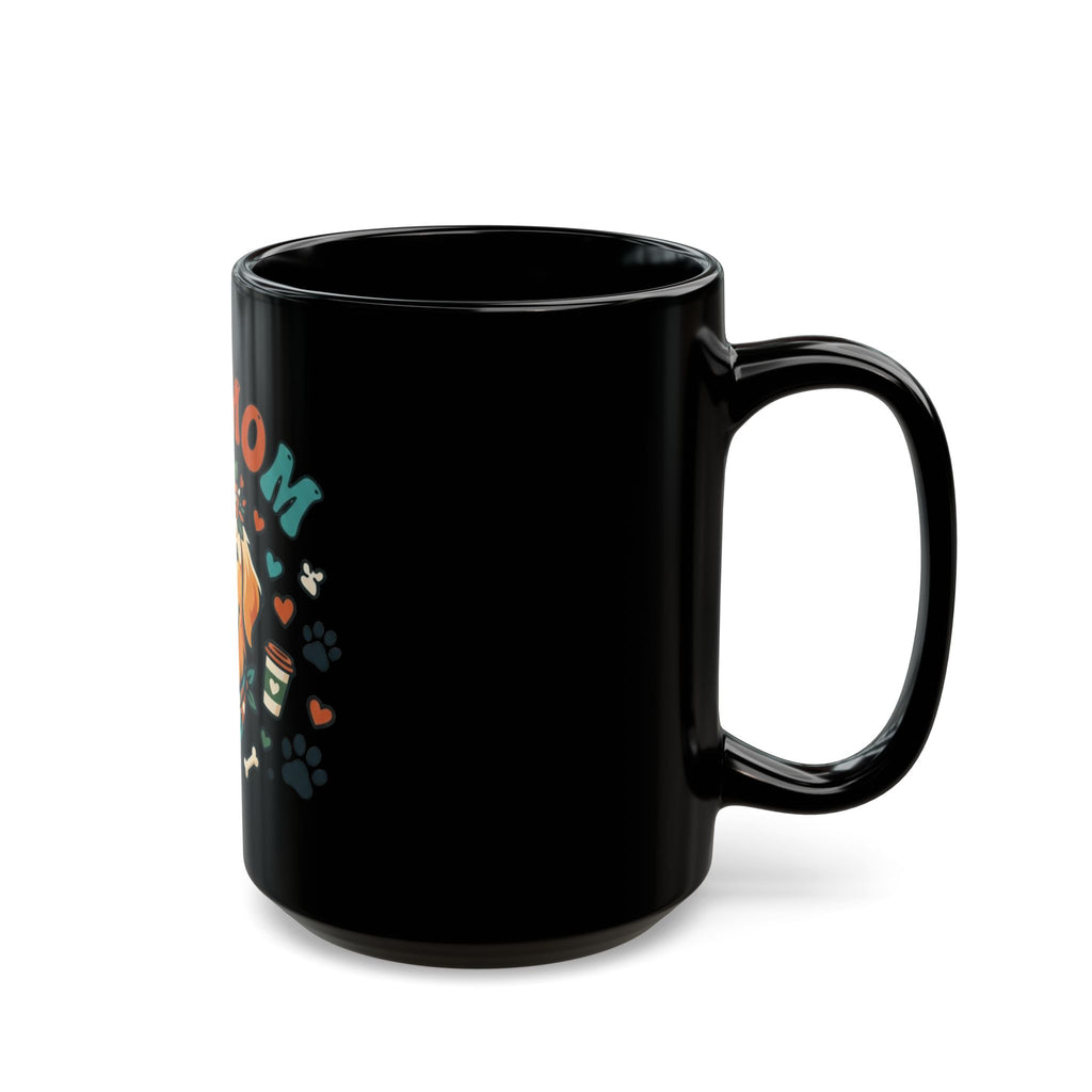 "Dog Mom" Black Ceramic Mug