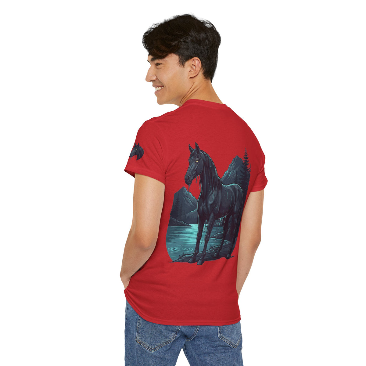 Color: Red | Kelpie (Scottish Folklore) Premium Graphic Tee