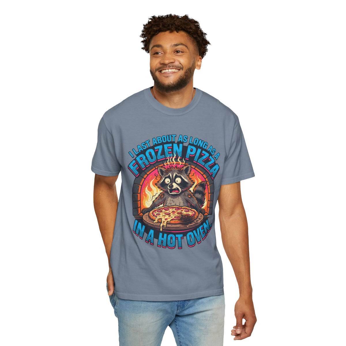 Color: Blue Jean | Frozen Pizza in a Hot Oven Unisex Garment-Dyed Tee