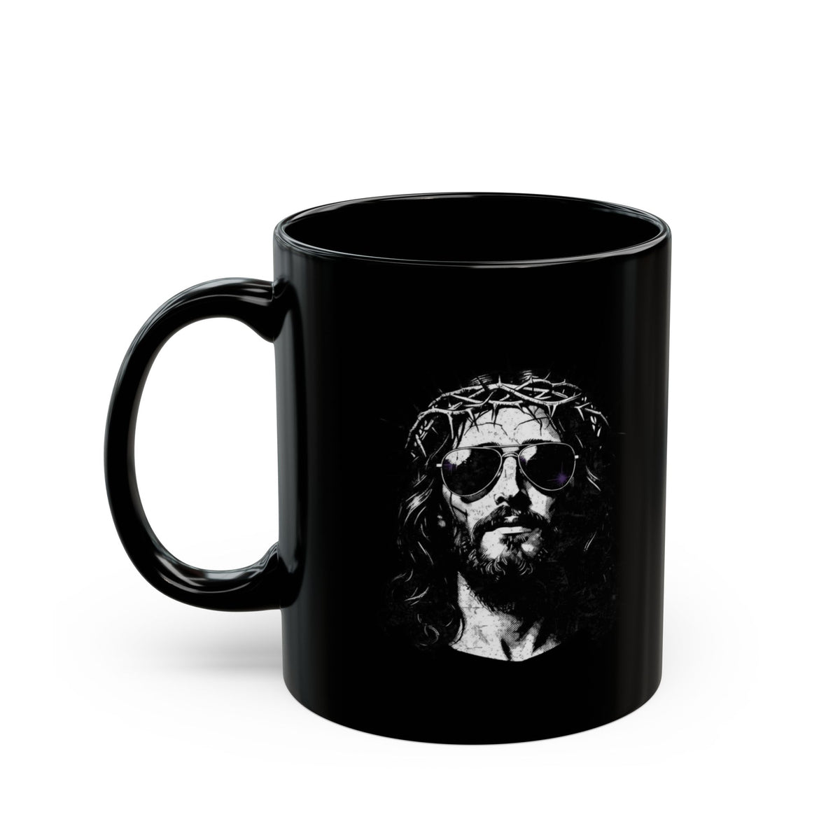 "Good Book Series - Son of A Virgin" Black Ceramic Mug — Graphic
