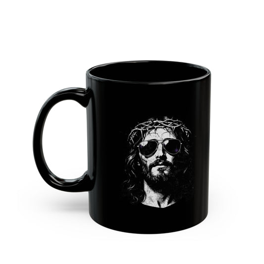 "Good Book Series - Son of A Virgin" Black Ceramic Mug — Graphic