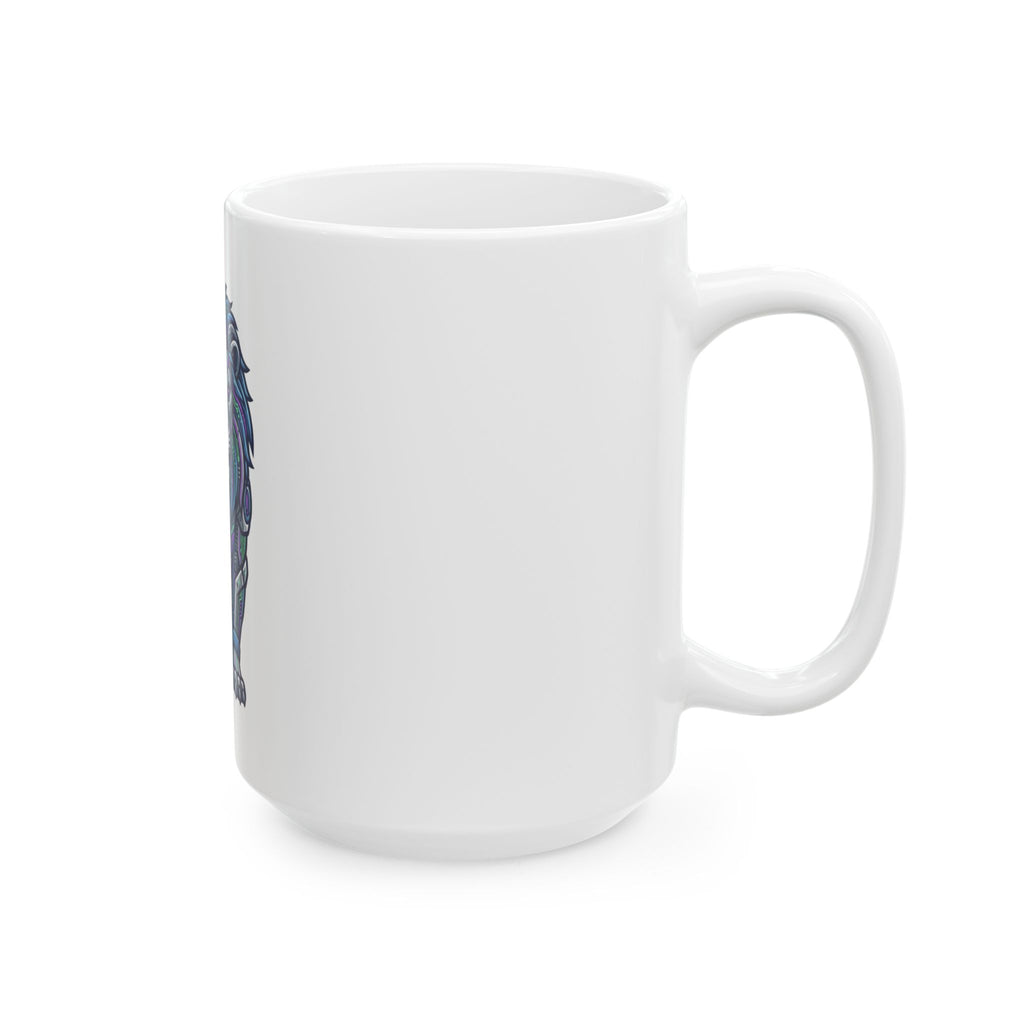 "Cyber Lion" White Ceramic Mug