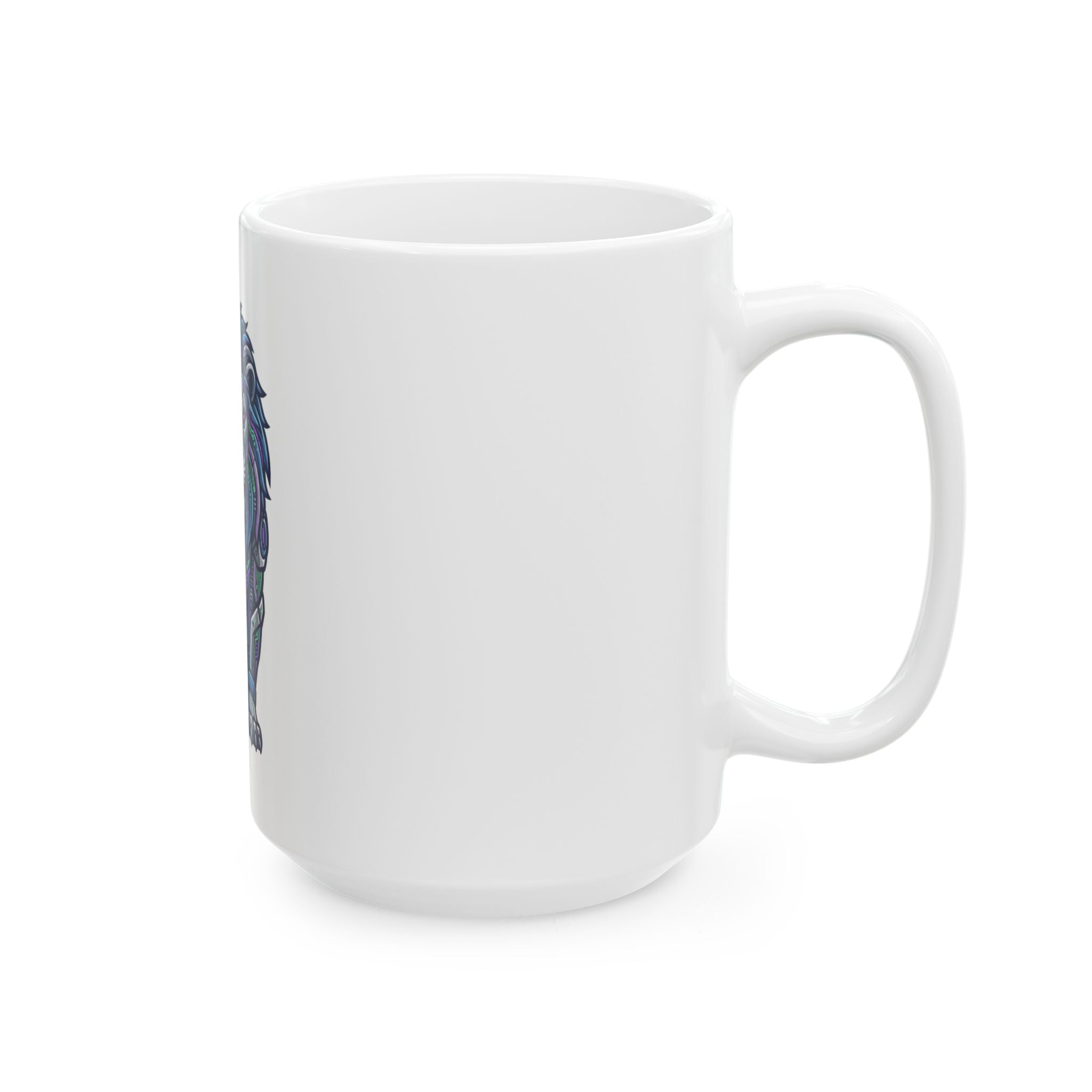 "Cyber Lion" White Ceramic Mug