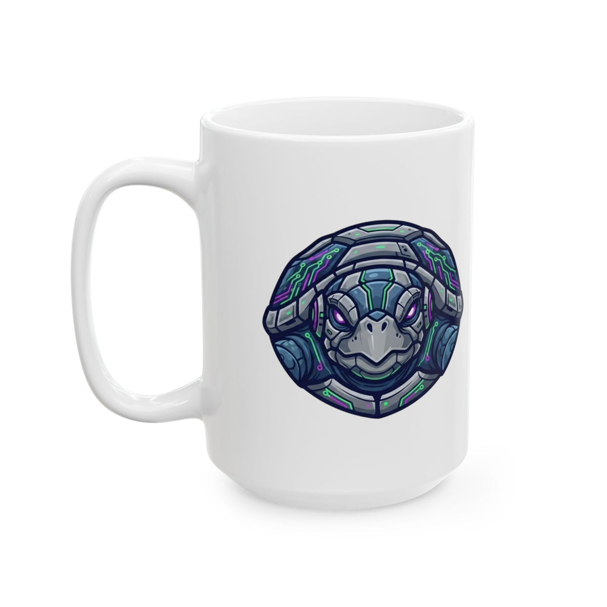 "Cyber Turtle" White Ceramic Mug — Graphic