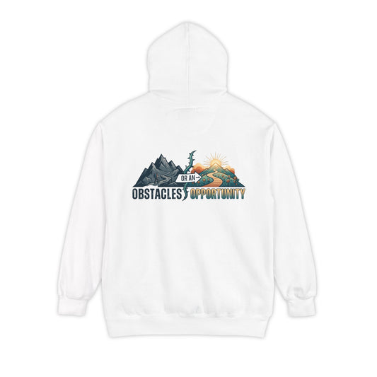 Color: White | Obstacle Or An Opportunity Garment-Dyed Hoodie