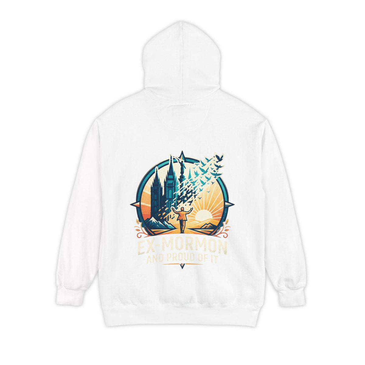 Color: White | Ex Mormon Garment-Dyed Hoodie