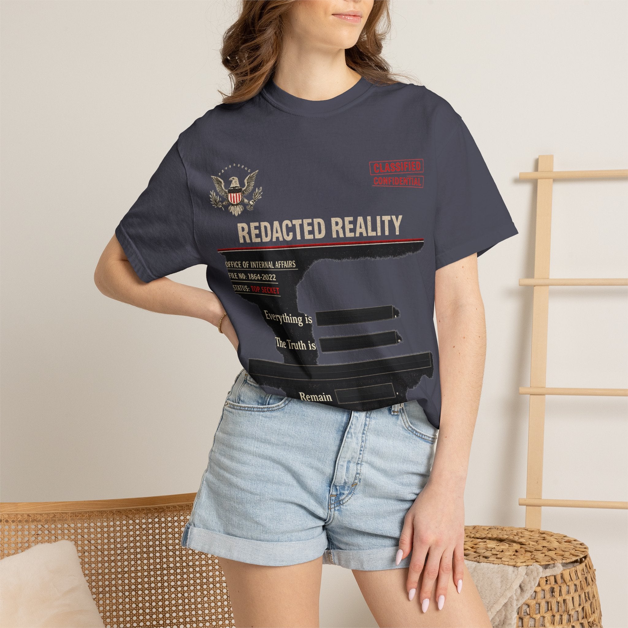 "[REDACTED] for Your Protection" Unisex Garment-Dyed T-shirt