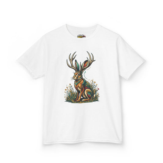 Color: White | Jackalope (American Folklore) Kids Tee