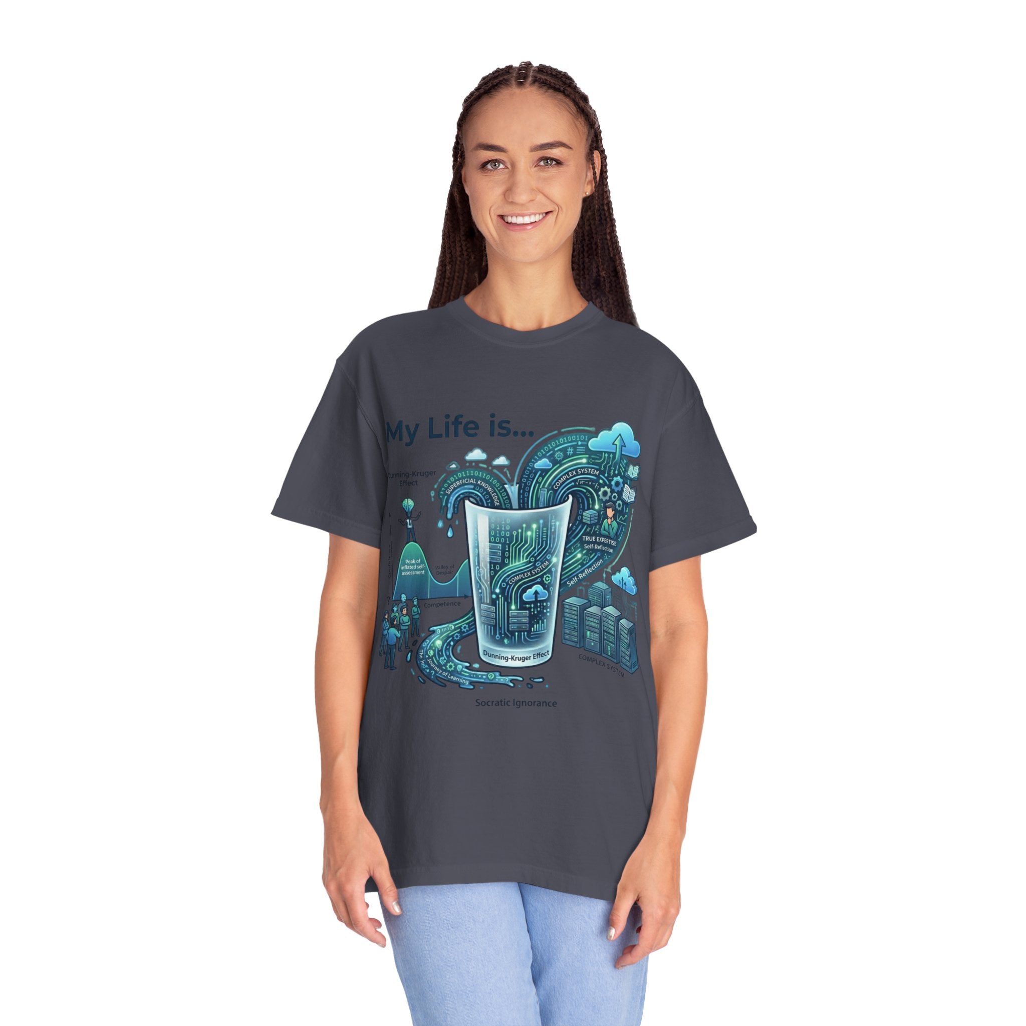 "Dunning Kruger" Unisex Garment-Dyed T-shirt
