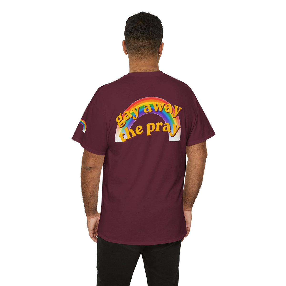 Color: Maroon | Gay Away the Pray Premium Graphic Tee