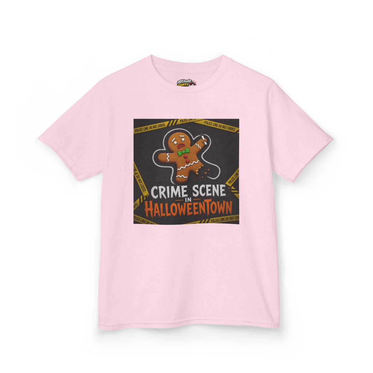 Color: Light Pink | Crime Scene in Halloweentown Kids Tee