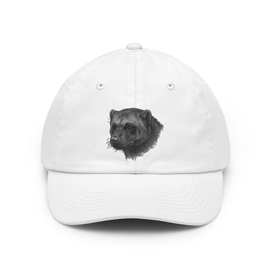 Color: White | Pencil Sketch Art Wolverine Dad Hat — Graphic