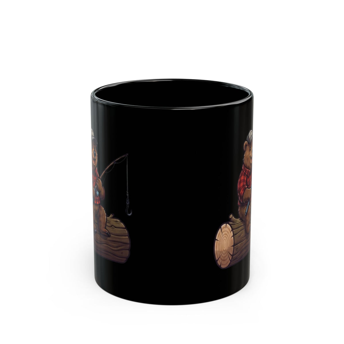 "Bear Master Baiter" Black Ceramic Mug — Graphic