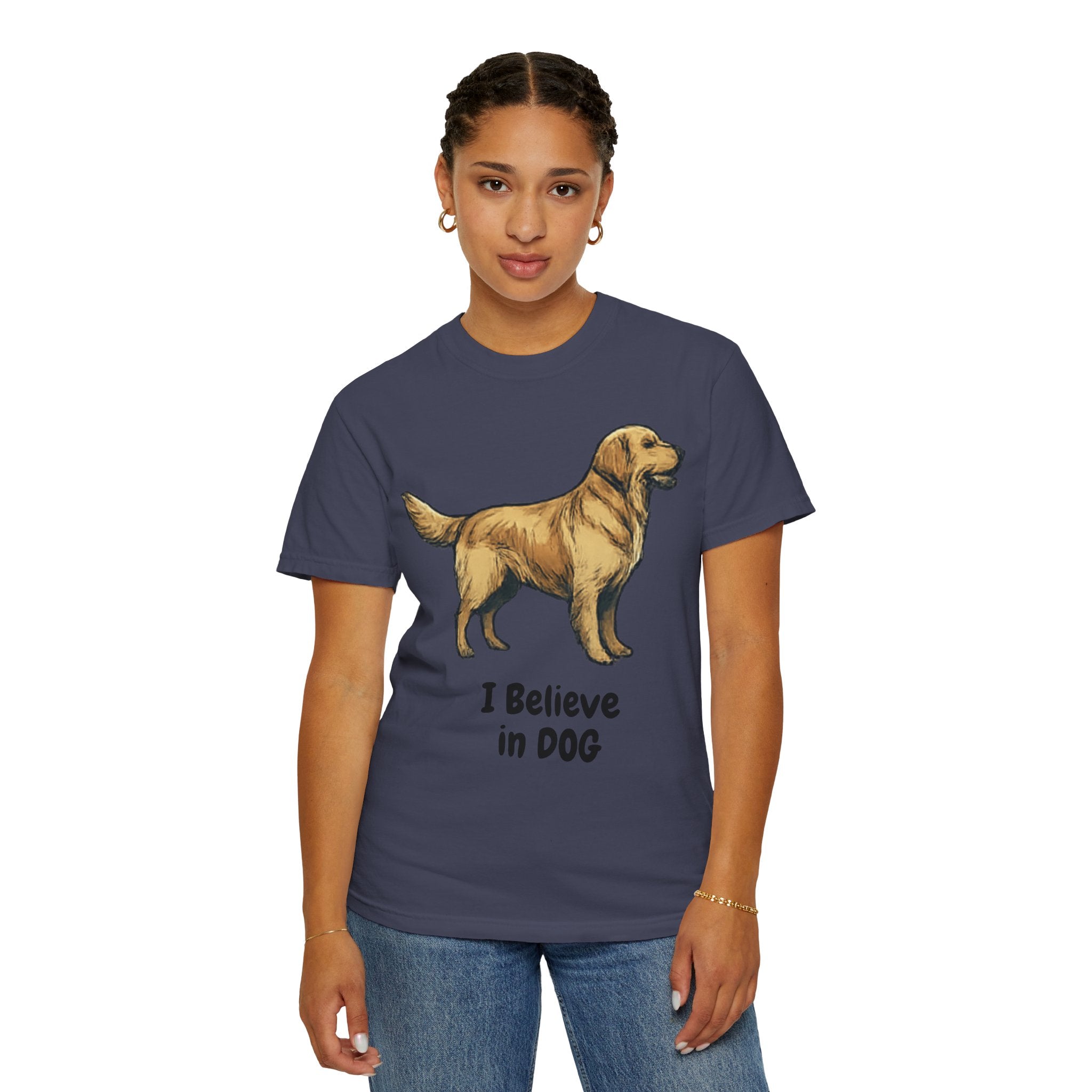 "I Believe in DOG" Unisex Garment-Dyed T-shirt