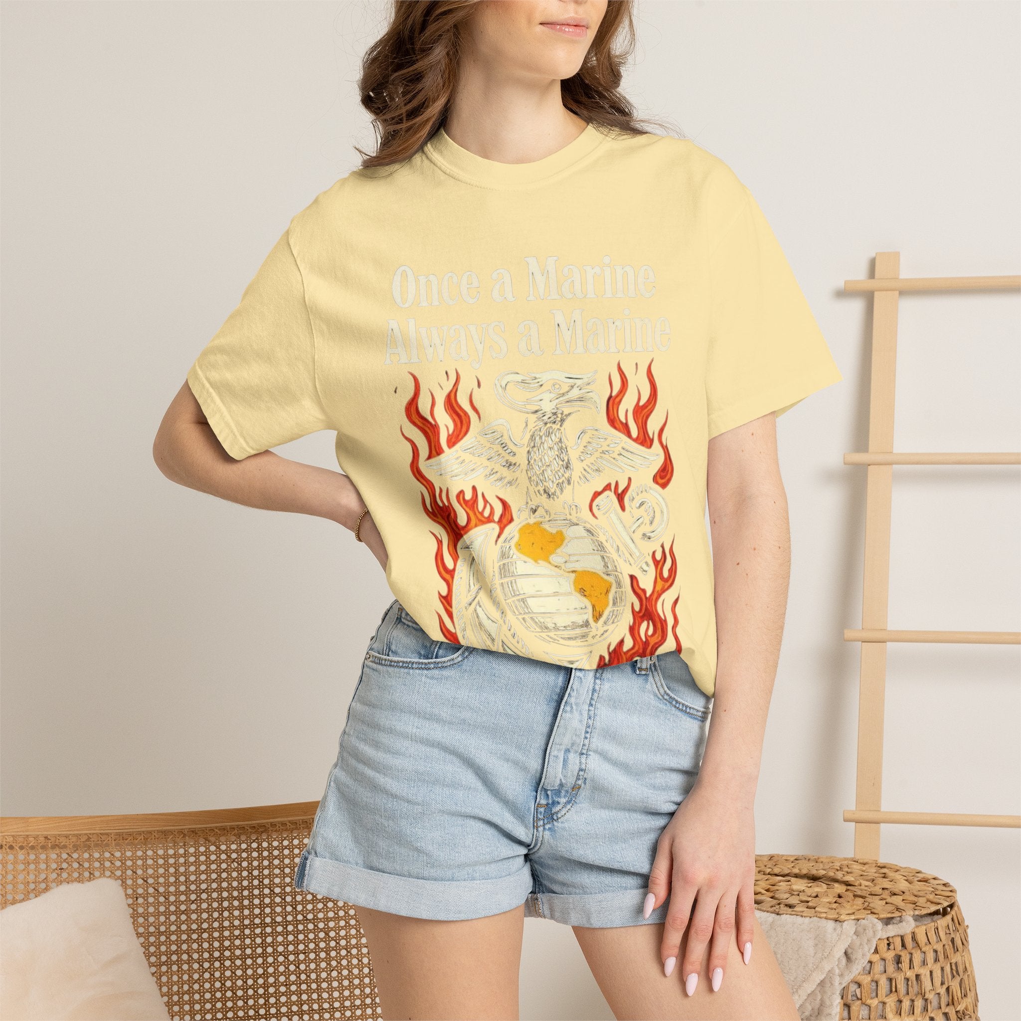 "Once a Marine, Always a Marine" Unisex Garment-Dyed T-shirt