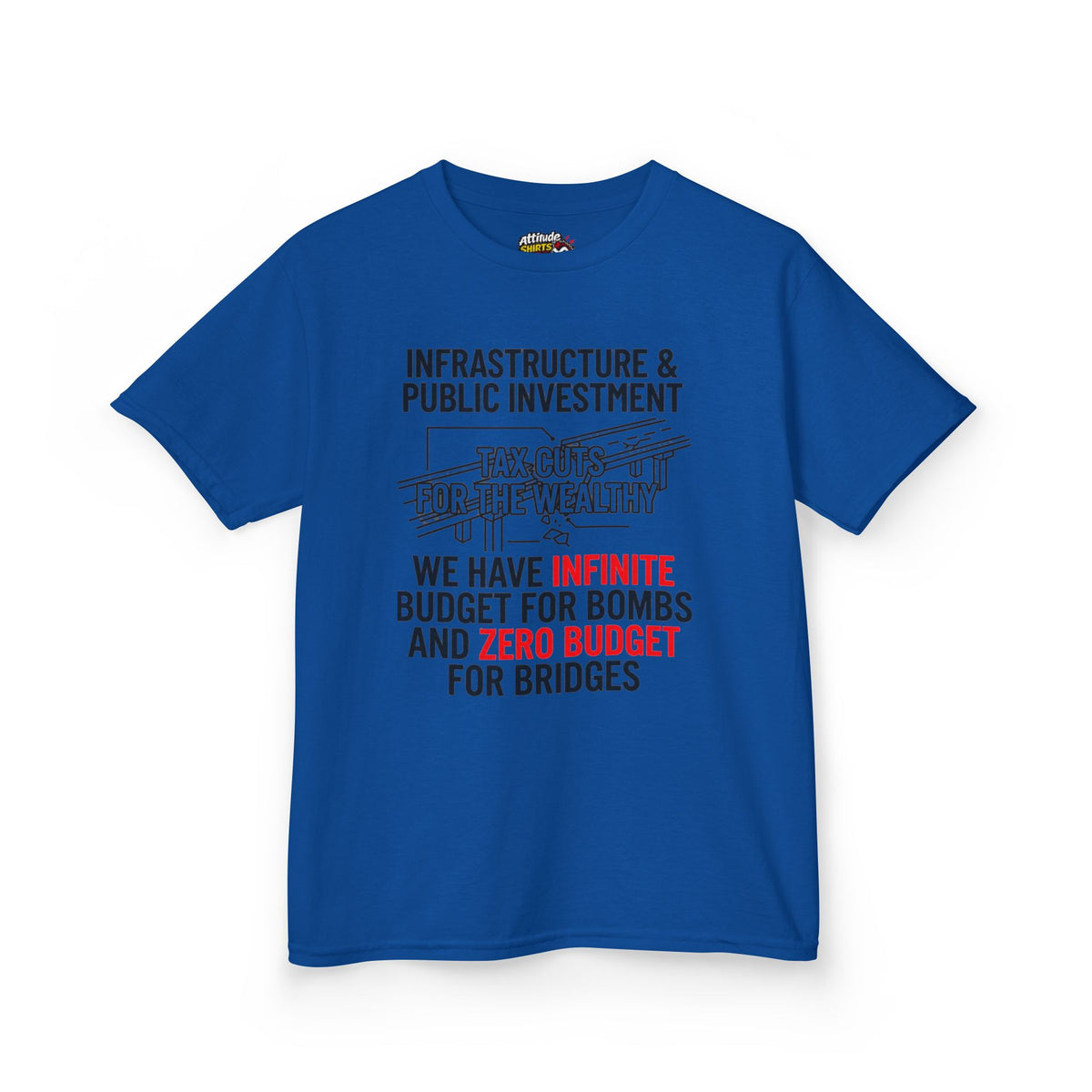 Color: Royal | Protest Series - Fix The Roads Kids Tee