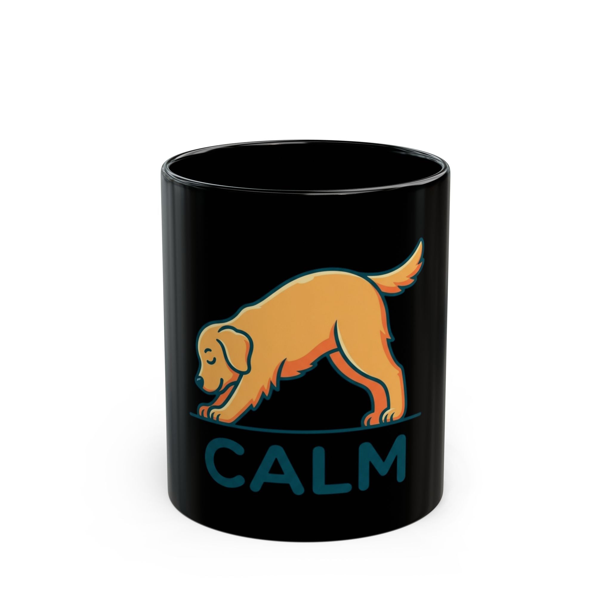 "Dog CALM" Black Ceramic Mug