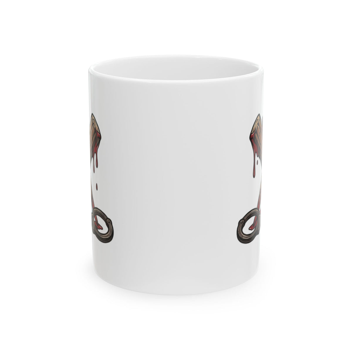 "Pound Your Stake In Me" White Ceramic Mug — Graphic