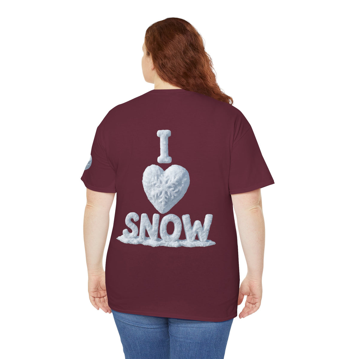 Color: Maroon | I Love Snow Premium Graphic Tee