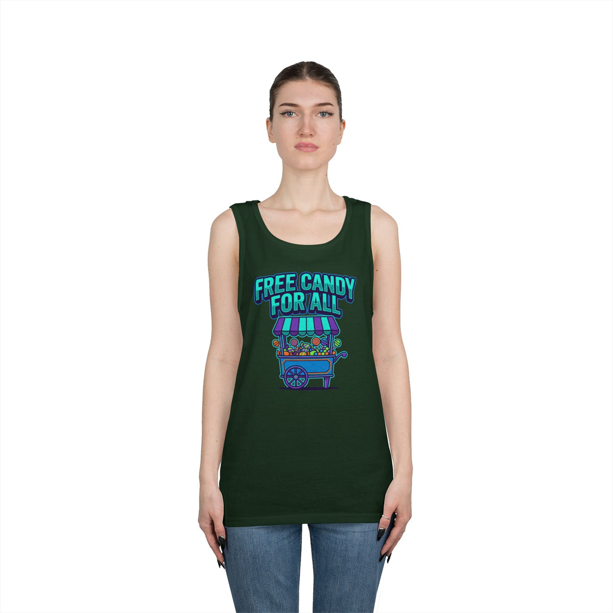 Color: Forest Green | Free Candy For All Tank Top